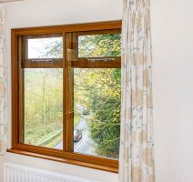 double glazing window with curtains